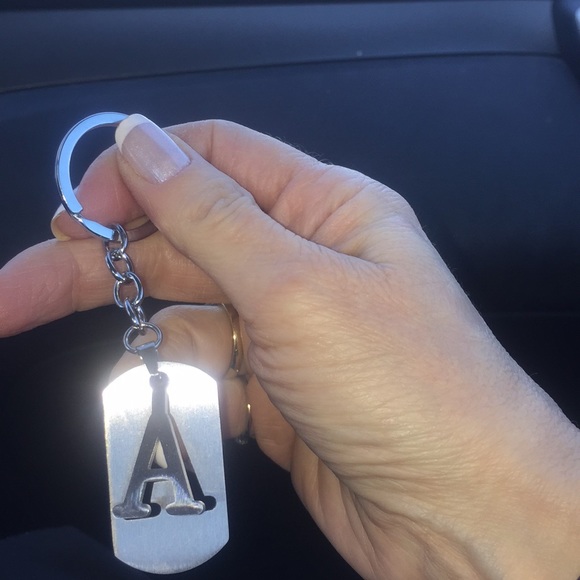 stainless steel metal keychain ev letter avail - Picture 2 of 8